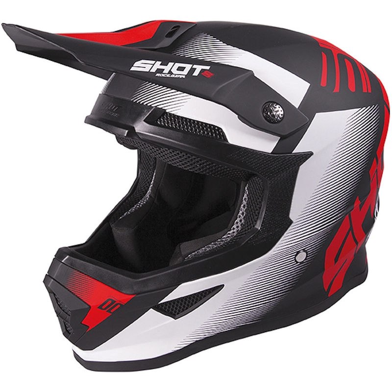 Motocrossowy kask Shot Furious Trust czarno-biało-czerwony