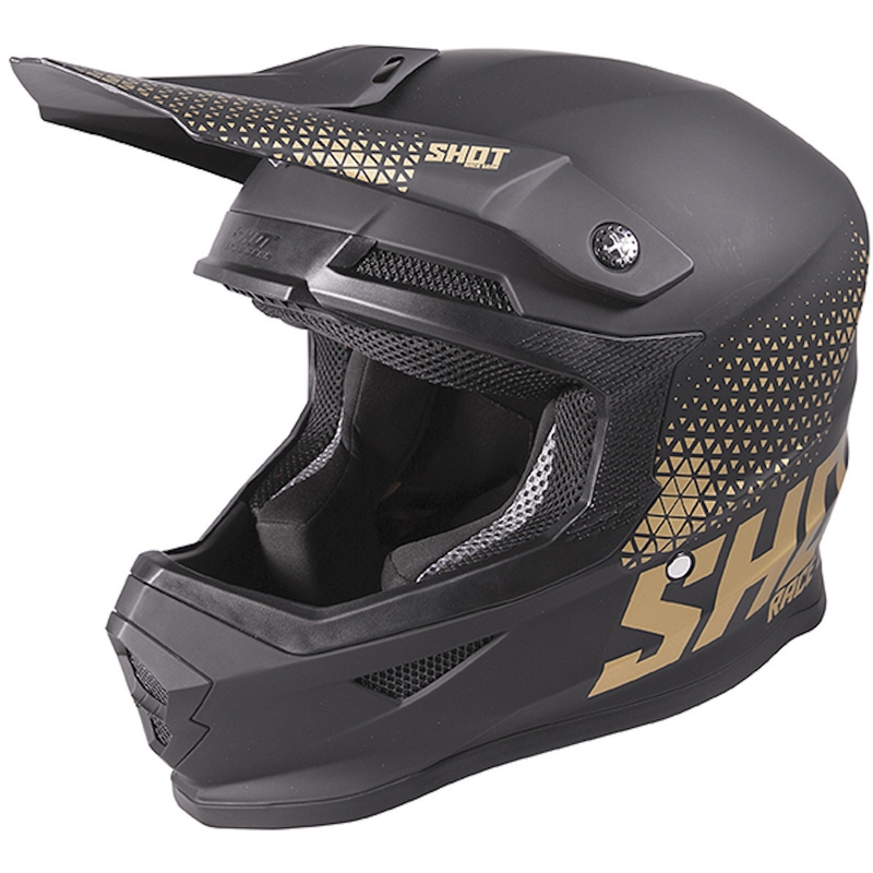 Motocrossowy kask Shot Furious Raw czarno-złoty wyprzedaż