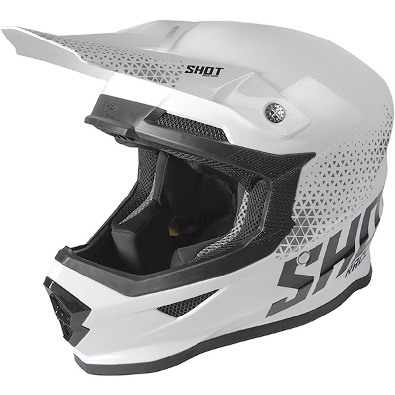 Motocrossowy kask Shot Furious Raw biało-czarny wyprzedaż