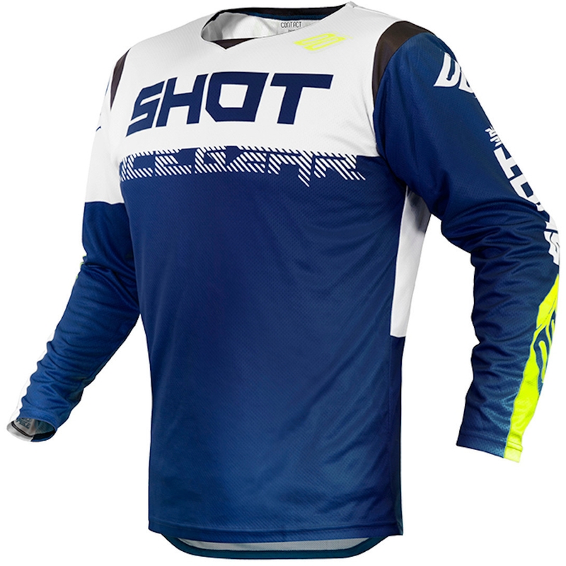 Motocrossowa koszulka Shot Contact Trust niebiesko-biało-fluo żółta wyprzedaż