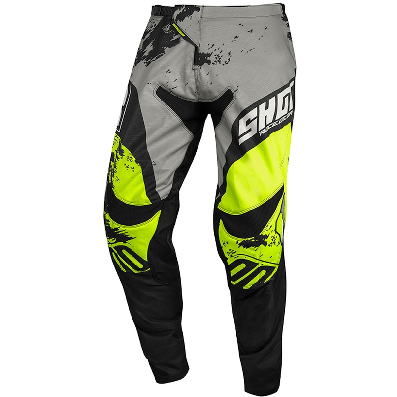 Motocrossowe spodnie Shot Contact Shadow szaro-czarno-fluo żółte