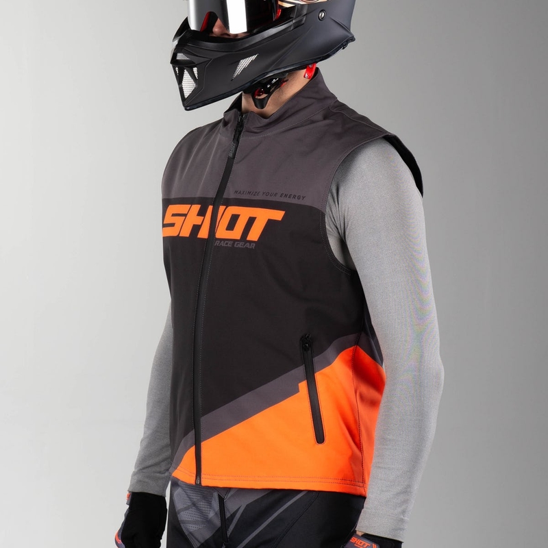 Kamizelka softshell Shot Lite czarno-szaro-fluo pomarańczowa wyprzedaż