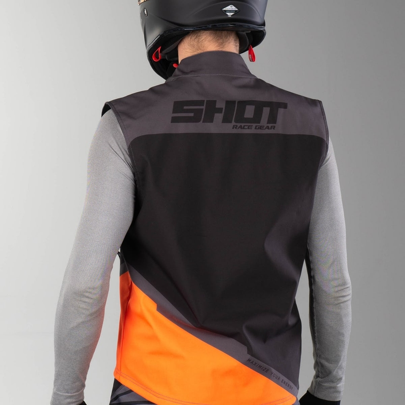Kamizelka softshell Shot Lite czarno-szaro-fluo pomarańczowa wyprzedaż