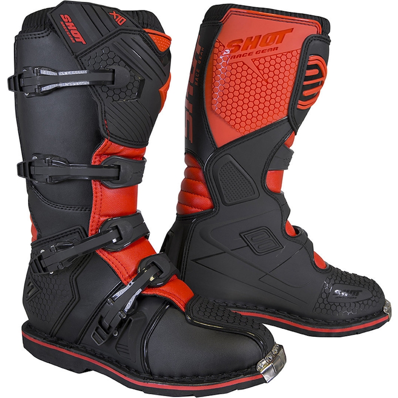 Buty motocyklowe Shot X10 2.0 czarno-czerwone wyprzedaż