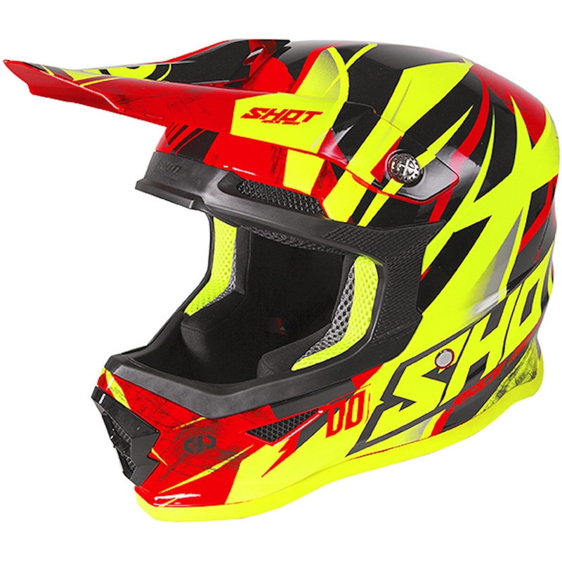 Dziecięcy kask motocrossowy Shot Furious Ventury czarno-czerwono-fluo żółty wyprzedaż