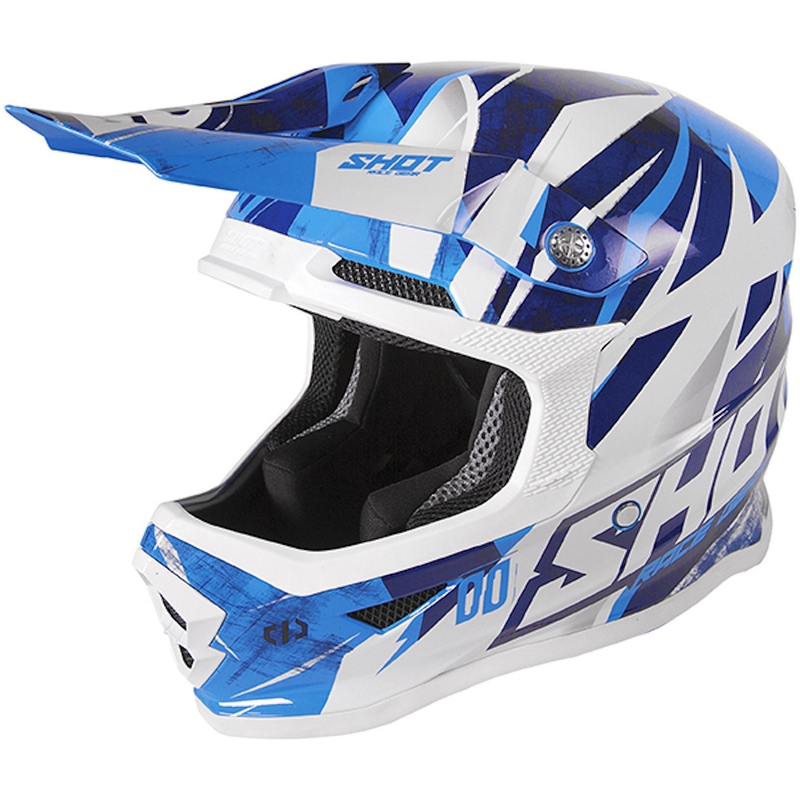 Dziecięcy kask motocrossowy Shot Furious Ventury niebiesko-biały wyprzedaż