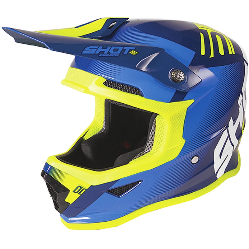 Dziecięcy kask motocrossowy Shot Furious Trust niebiesko-fluo żółty wyprzedaż