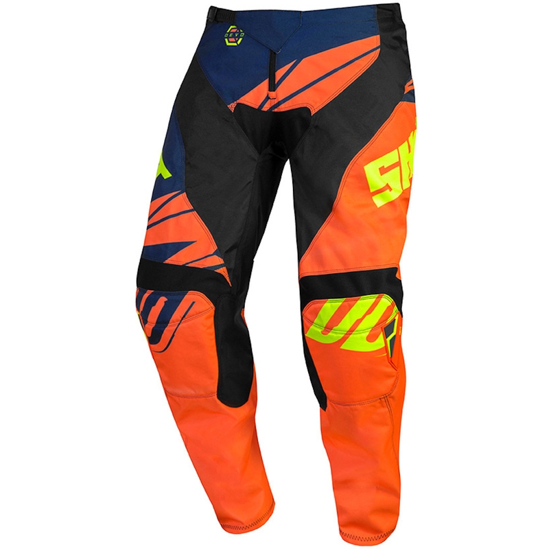Dziecięce motocrossowe spodnie Shot Devo Ventury pomarańczowo-niebiesko-fluo żółte