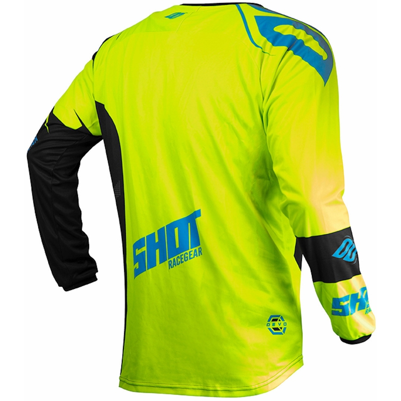 Dziecięca motocrossowa koszulka Shot Devo Ventury czarno-niebiesko-fluo żółta wyprzedaż