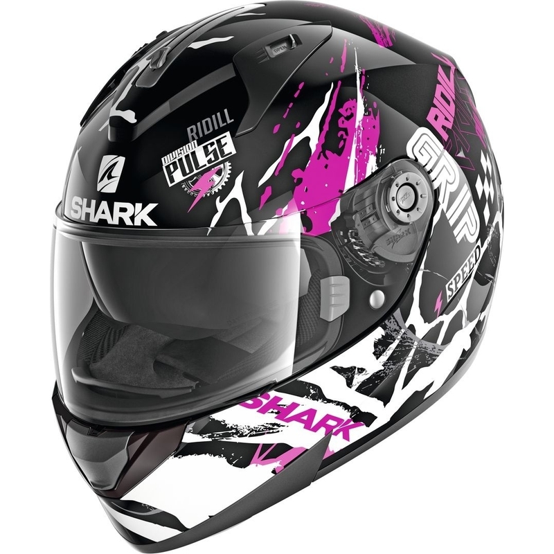 Integralny kask motocyklowy SHARK RIDILL 1.2 Drift-R czarno-biało-różowy
