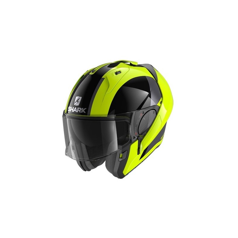 Kask z podnoszoną szczęką SHARK EVO-ES Endless czarno-srebrno-fluo żółty wyprzedaż