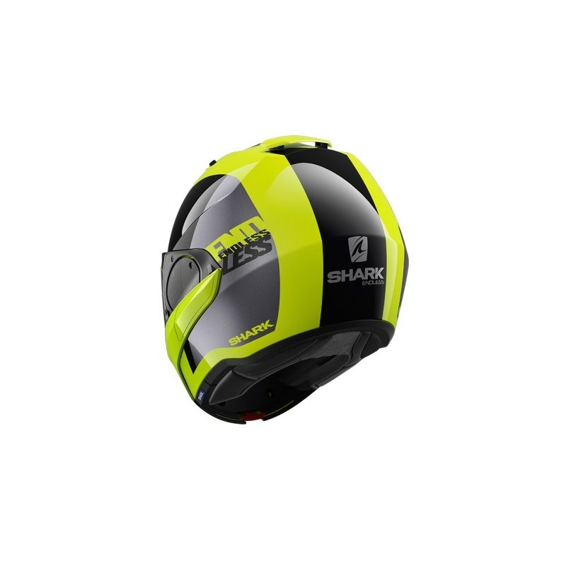 Kask z podnoszoną szczęką SHARK EVO-ES Endless czarno-srebrno-fluo żółty wyprzedaż