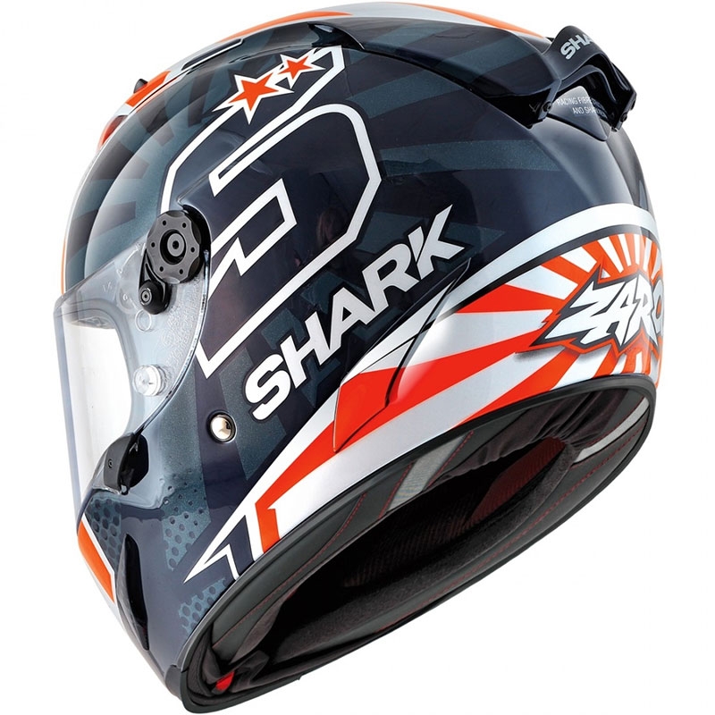 Integralny kask motocyklowy SHARK RACE-R PRO Zarco Replica 2019 niebiesko-biało-pomarańczowy wyprzedaż