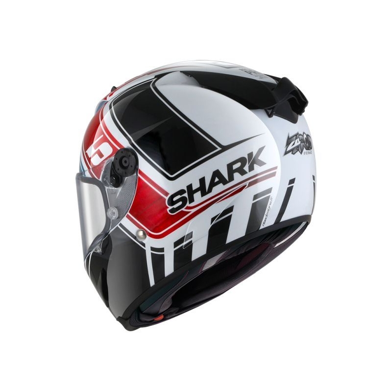 Integralny kask motocyklowy SHARK RACE-R PRO Zarco GP De France Replica czarno-biało-niebiesko-czerwony