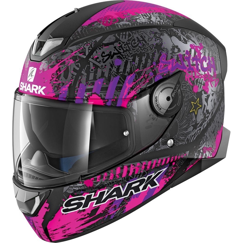 Integralny kask motocyklowy SHARK SKWAL 2.2 Switch Riders 2 Mat Replica czarno-fioletowy wyprzedaż