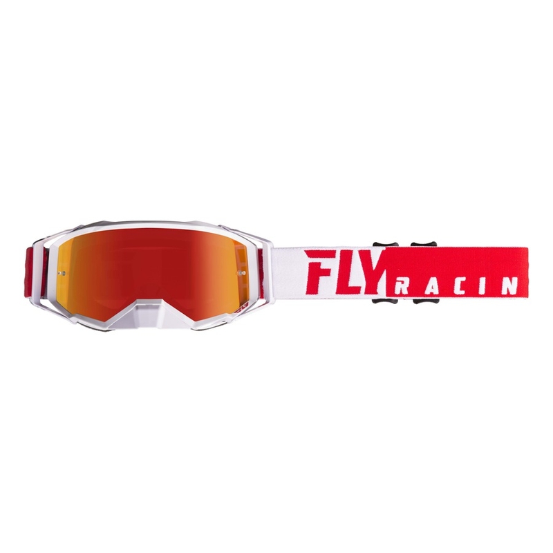 Gogle FLY Racing Zone PRO 2019 czerwono-białe (czerwona chrom szyba) wyprzedaż