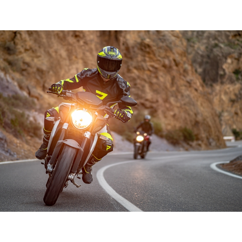 Kombinezon motocyklowy Rebelhorn Rebel czarno-biało-fluo żółty wyprzedaż