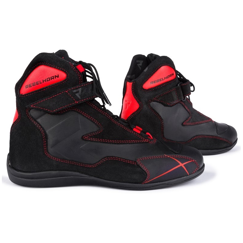 Buty motocyklowe Rebelhorn Spark czarno-fluo czerwone wyprzedaż