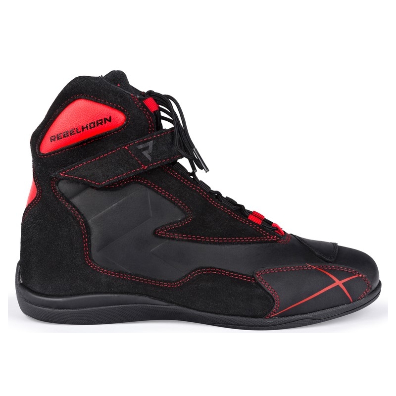 Buty motocyklowe Rebelhorn Spark czarno-fluo czerwone wyprzedaż
