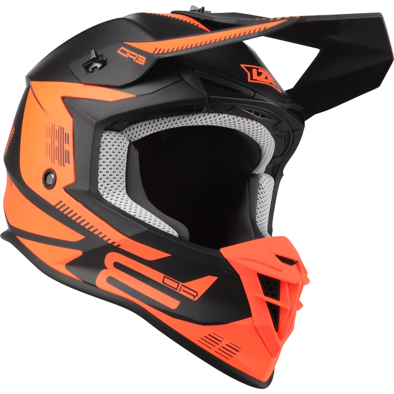 Motocrossowy kask Lazer OR-3 PP3 czarno-fluo czerwony