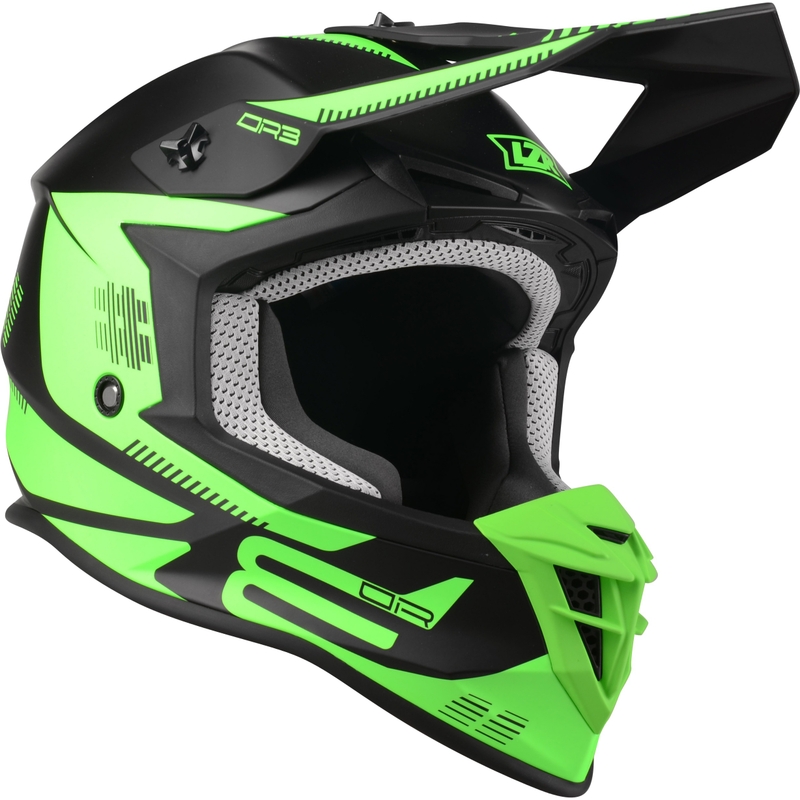 Motocrossowy kask Lazer OR-3 PP3 czarno-fluo zielony