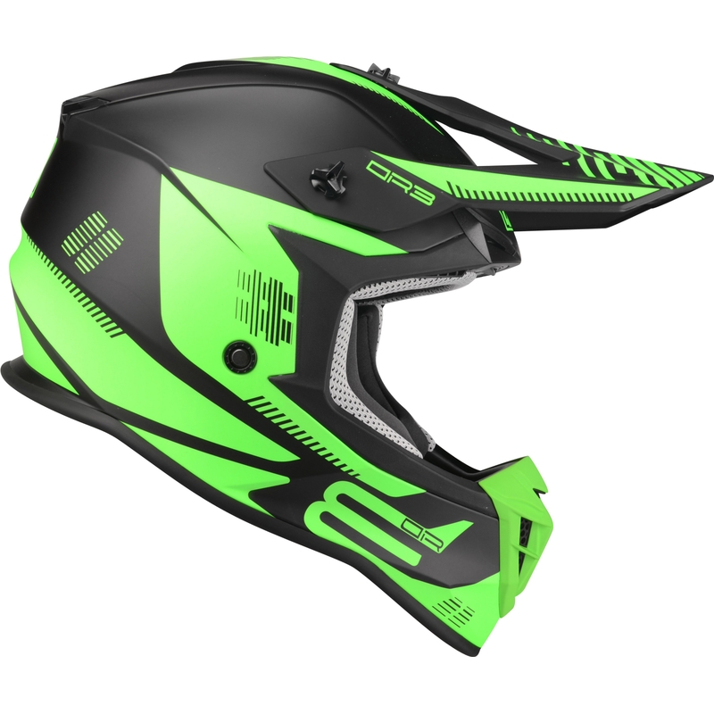 Motocrossowy kask Lazer OR-3 PP3 czarno-fluo zielony