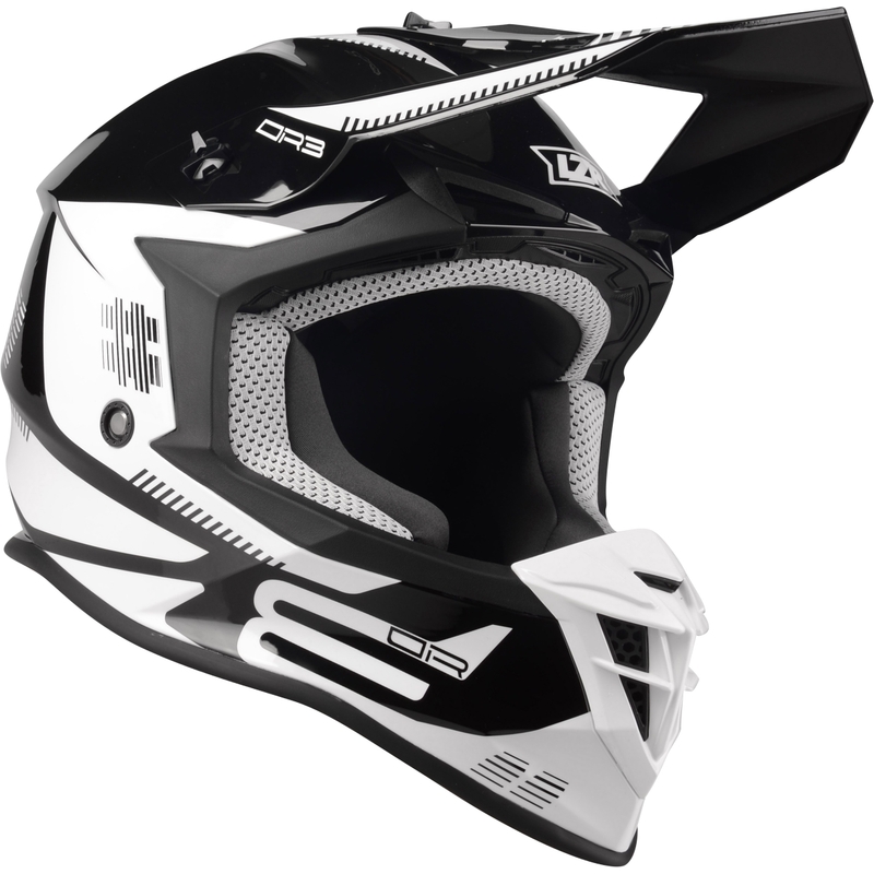 Motocrossowy kask Lazer OR-3 PP3 czarno-biały