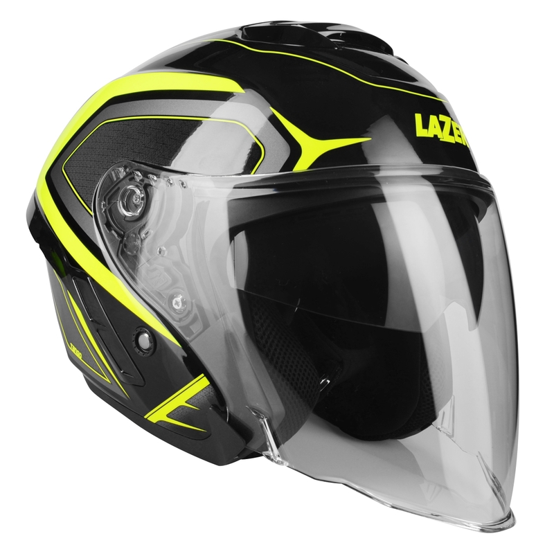 Otwarty kask motocyklowy Lazer Tango S Hexa czarno-fluo żółty