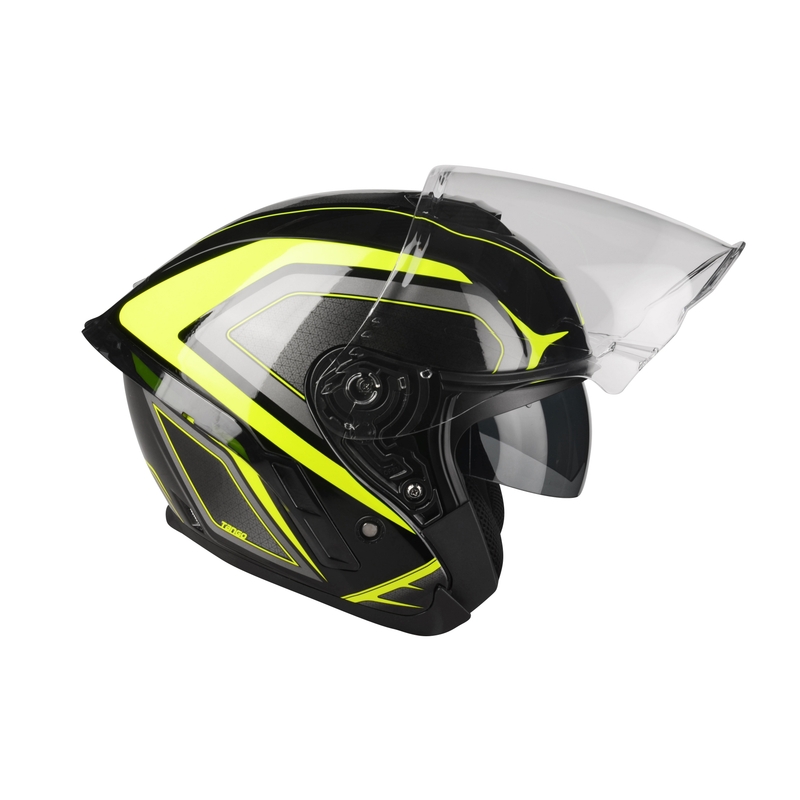 Otwarty kask motocyklowy Lazer Tango S Hexa czarno-fluo żółty