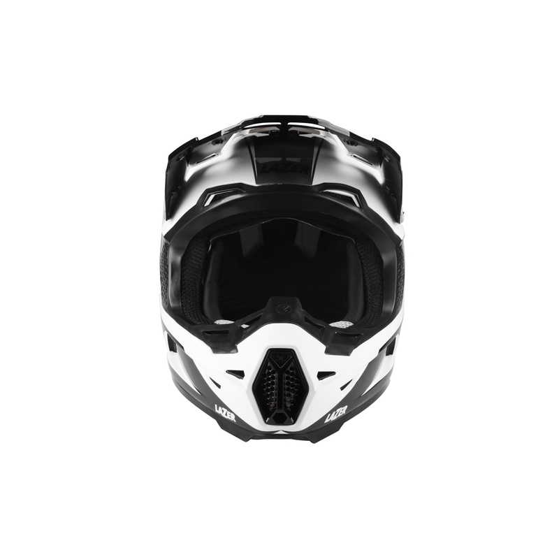 Motocrossowy kask Lazer X9 Iron biało-czarno-srebrny