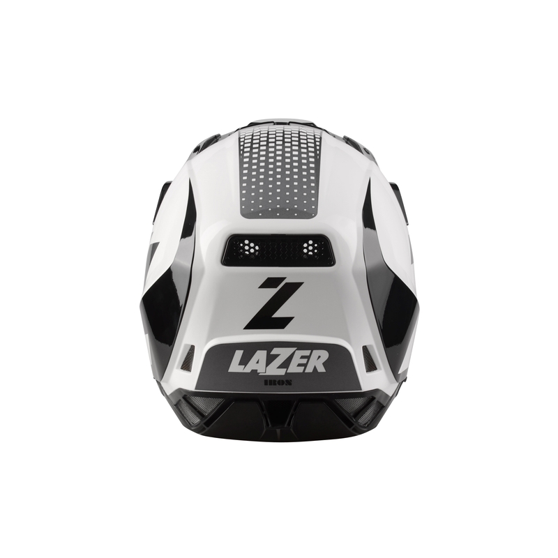 Motocrossowy kask Lazer X9 Iron biało-czarno-srebrny