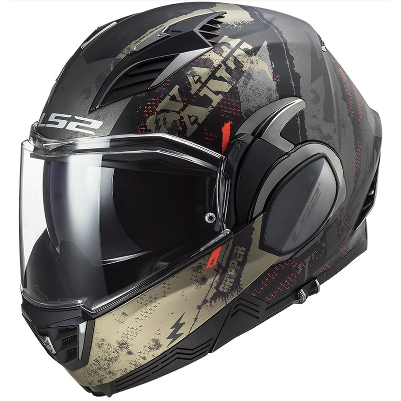 Kask z podnoszoną szczęką LS2 FF900 Valiant II Gripper Mat czarno-złoty wyprzedaż