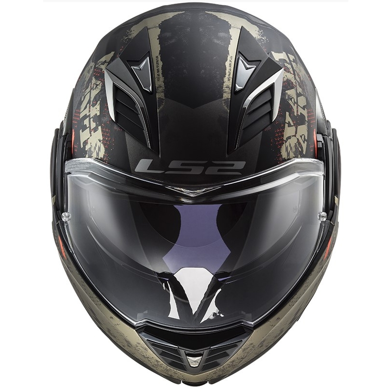 Kask z podnoszoną szczęką LS2 FF900 Valiant II Gripper Mat czarno-złoty wyprzedaż