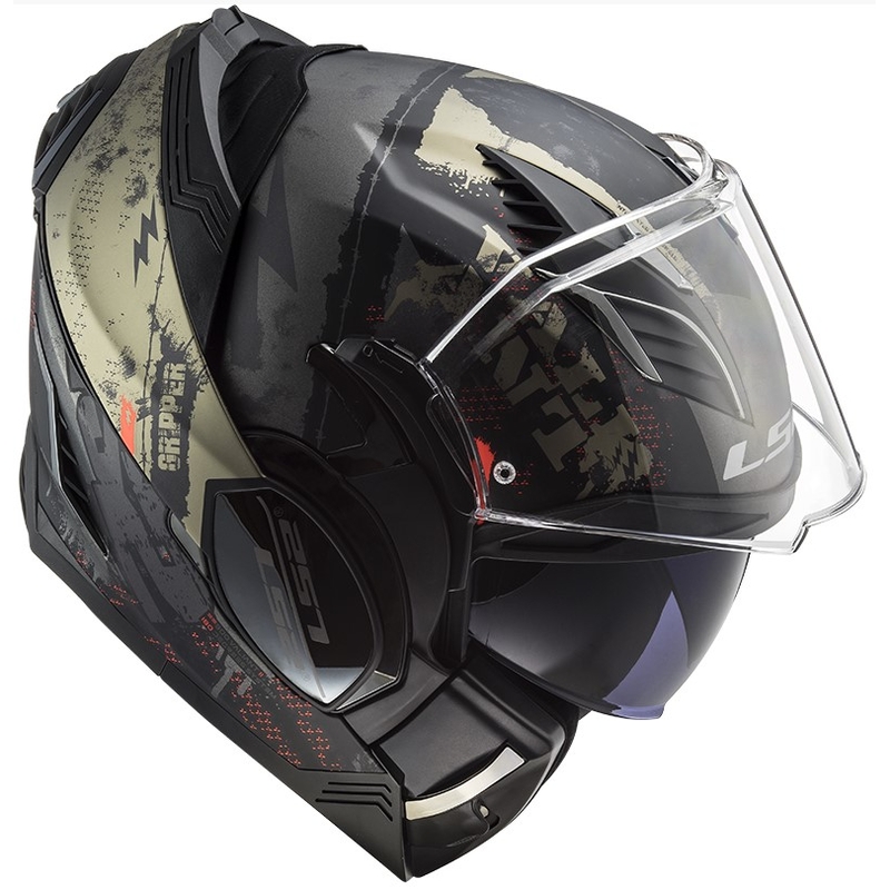 Kask z podnoszoną szczęką LS2 FF900 Valiant II Gripper Mat czarno-złoty wyprzedaż