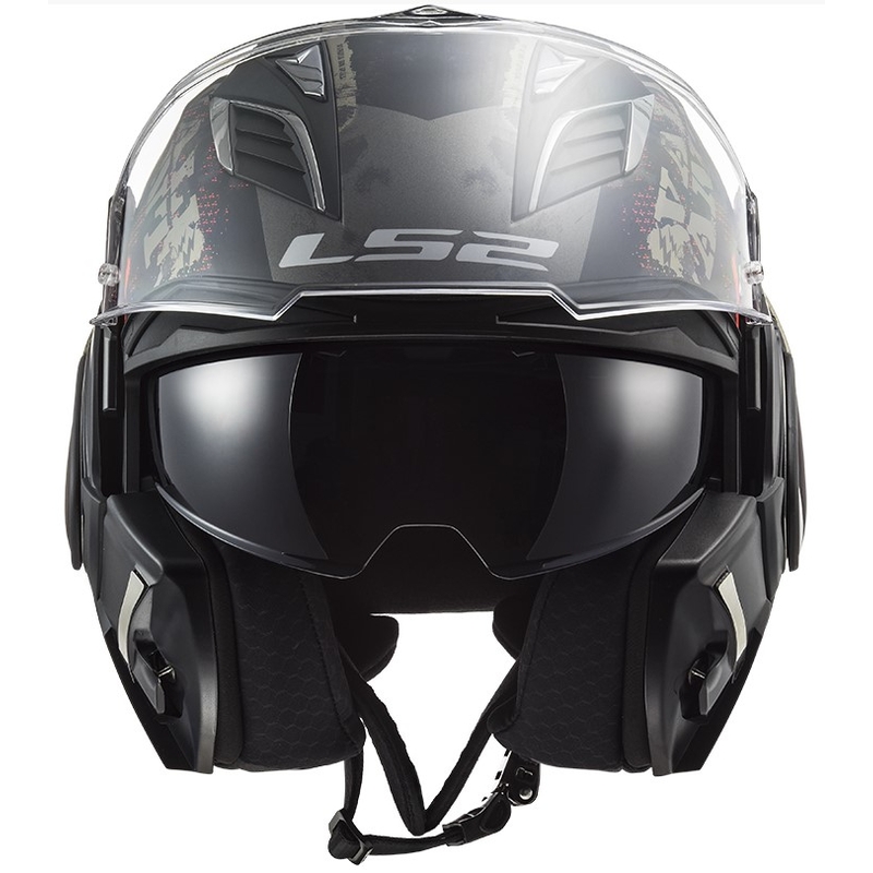 Kask z podnoszoną szczęką LS2 FF900 Valiant II Gripper Mat czarno-złoty wyprzedaż