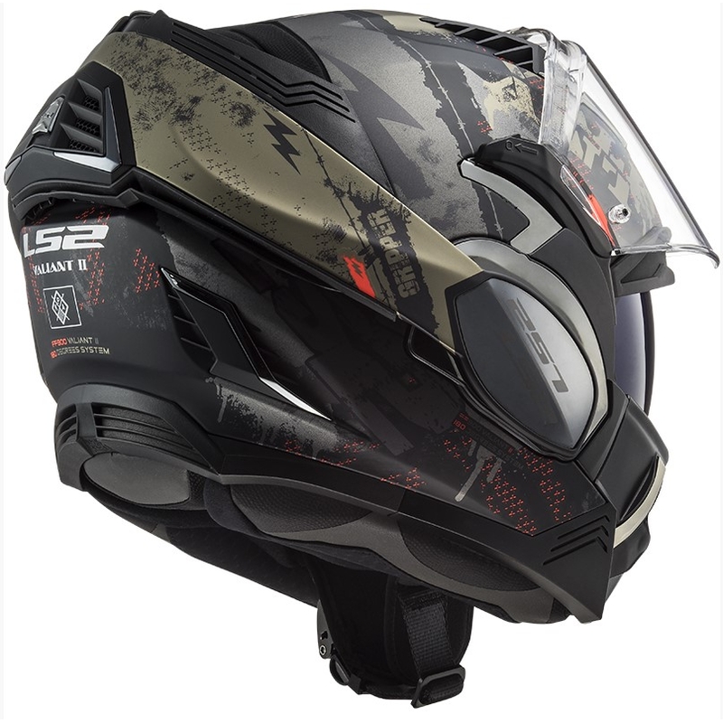 Kask z podnoszoną szczęką LS2 FF900 Valiant II Gripper Mat czarno-złoty wyprzedaż