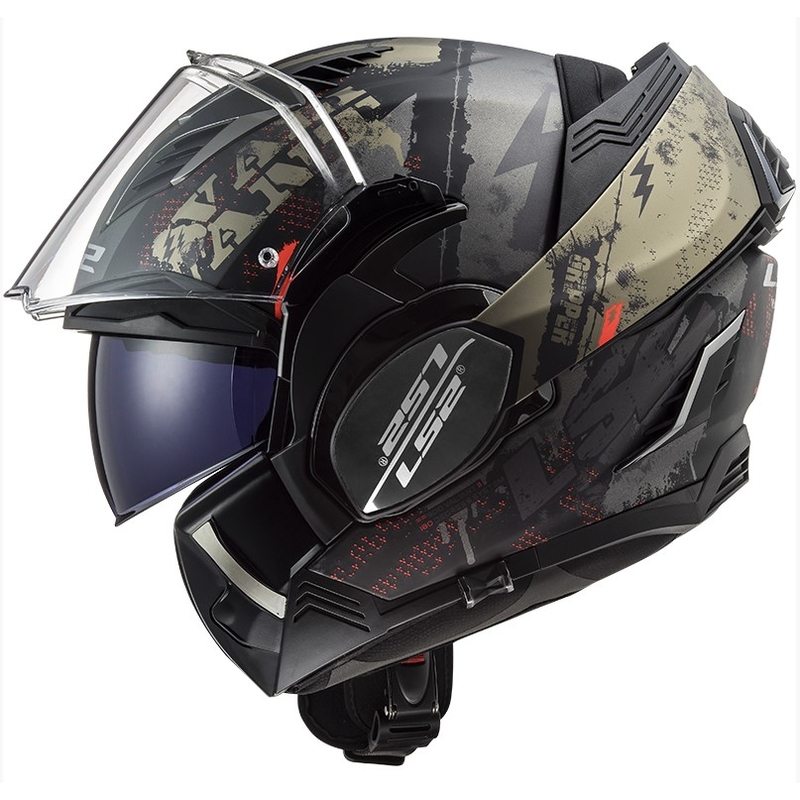 Kask z podnoszoną szczęką LS2 FF900 Valiant II Gripper Mat czarno-złoty wyprzedaż