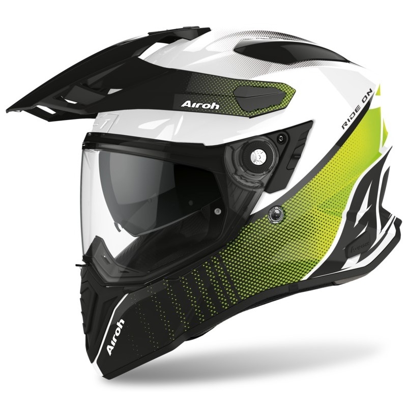 Enduro kask Airoh Commander Progress zielono-biało-czarny