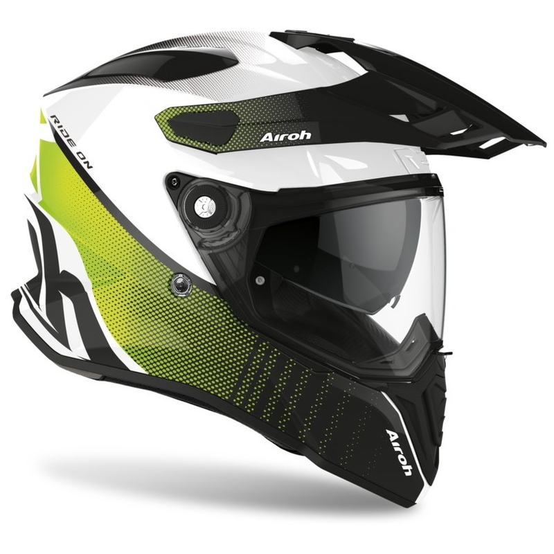 Enduro kask Airoh Commander Progress zielono-biało-czarny