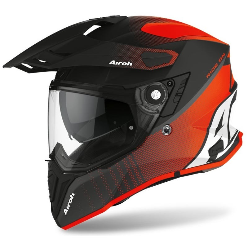 Enduro kask Airoh Commander Progress pomarańczowo-biało-czarny