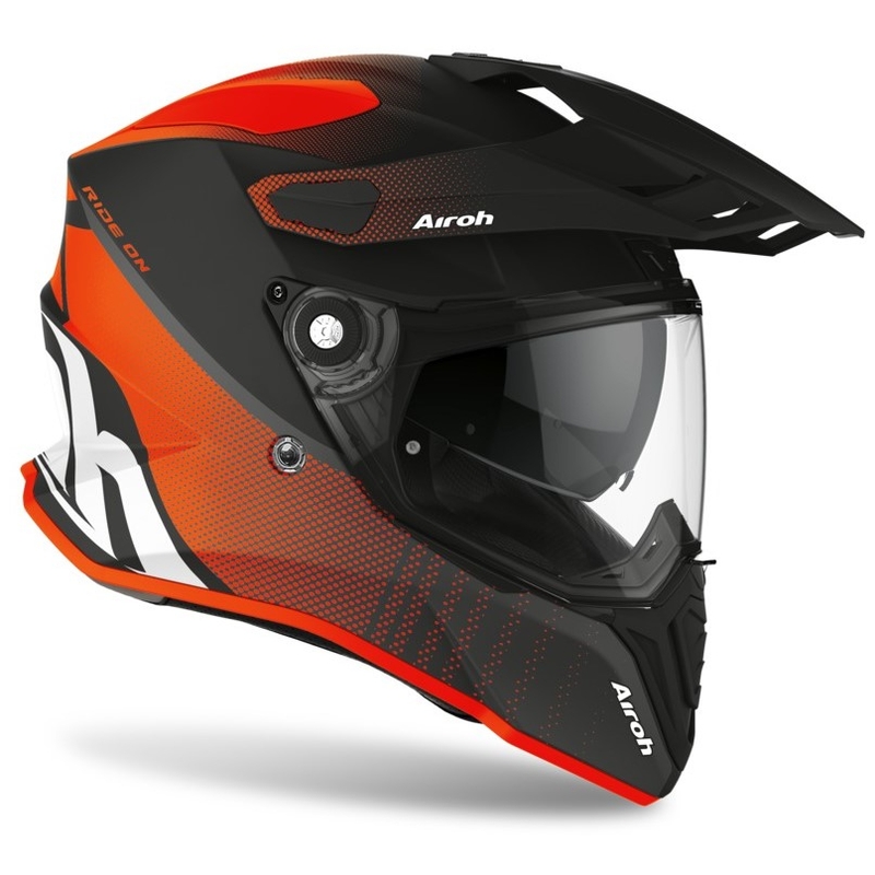 Enduro kask Airoh Commander Progress pomarańczowo-biało-czarny