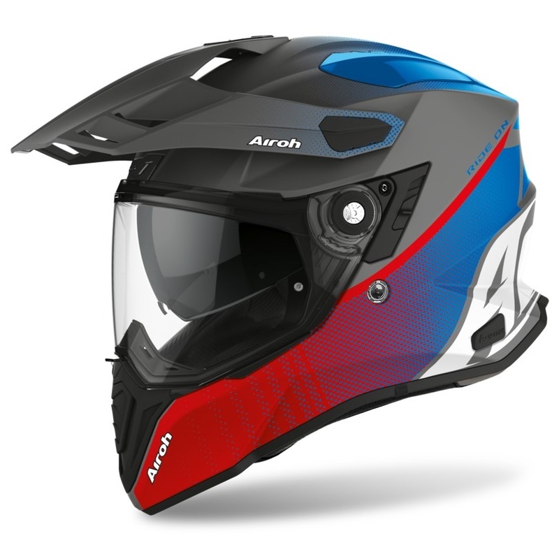 Enduro kask Airoh Commander Progress czarwono-niebiesko-szary 2021