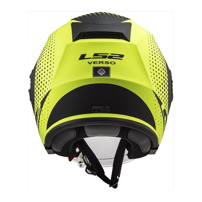 Otwarty kask motocyklowy LS2 OF570 Verso Spin czarno-fluo żółty
