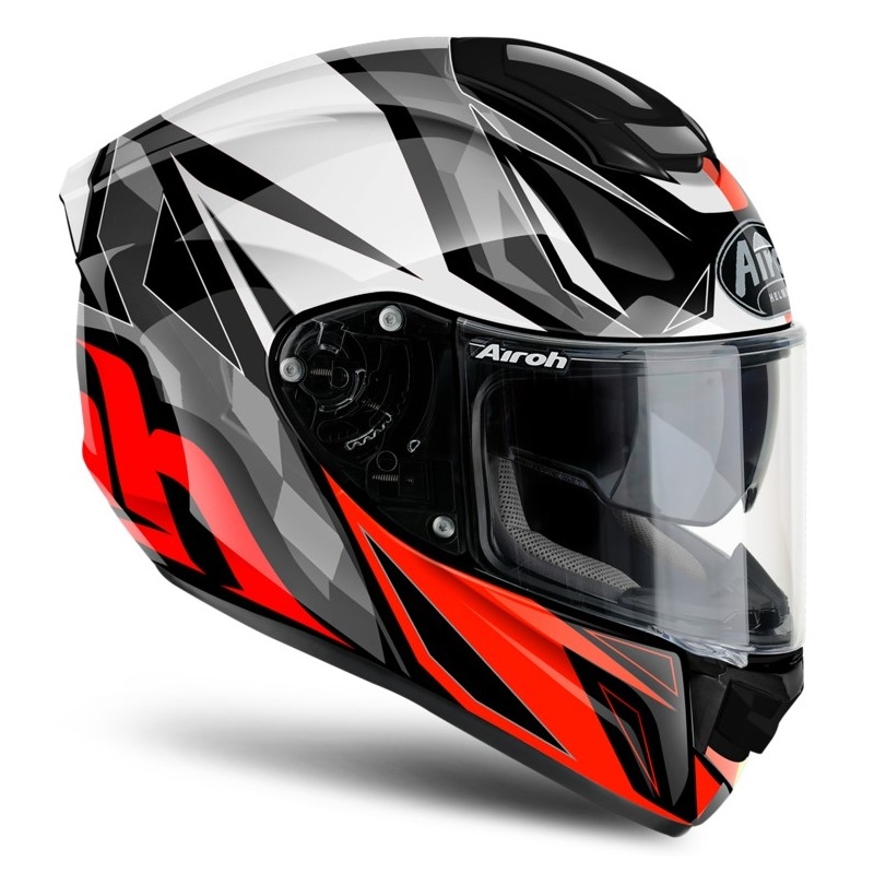 Integralny kask motocyklowy Airoh ST 501 Thunder czerwono-czarno-biało-szary