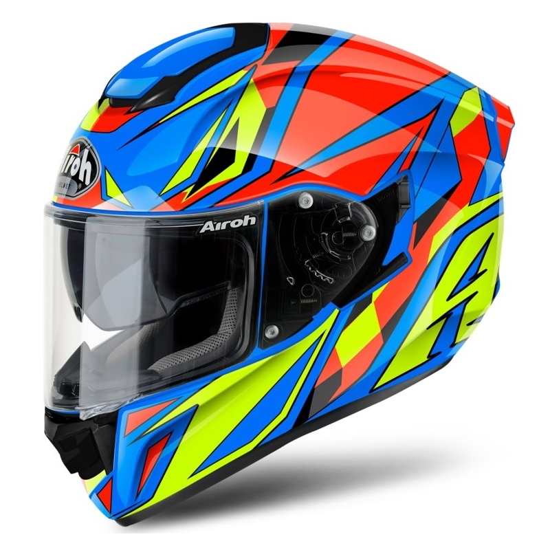 Integralny kask motocyklowy Airoh ST 501 Thunder niebiesko-żółto-czerwony