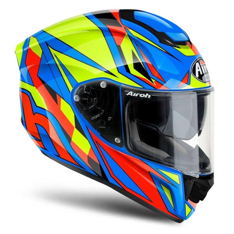 Integralny kask motocyklowy Airoh ST 501 Thunder niebiesko-żółto-czerwony