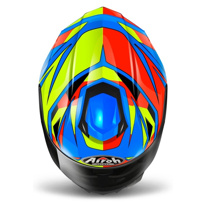Integralny kask motocyklowy Airoh ST 501 Thunder niebiesko-żółto-czerwony