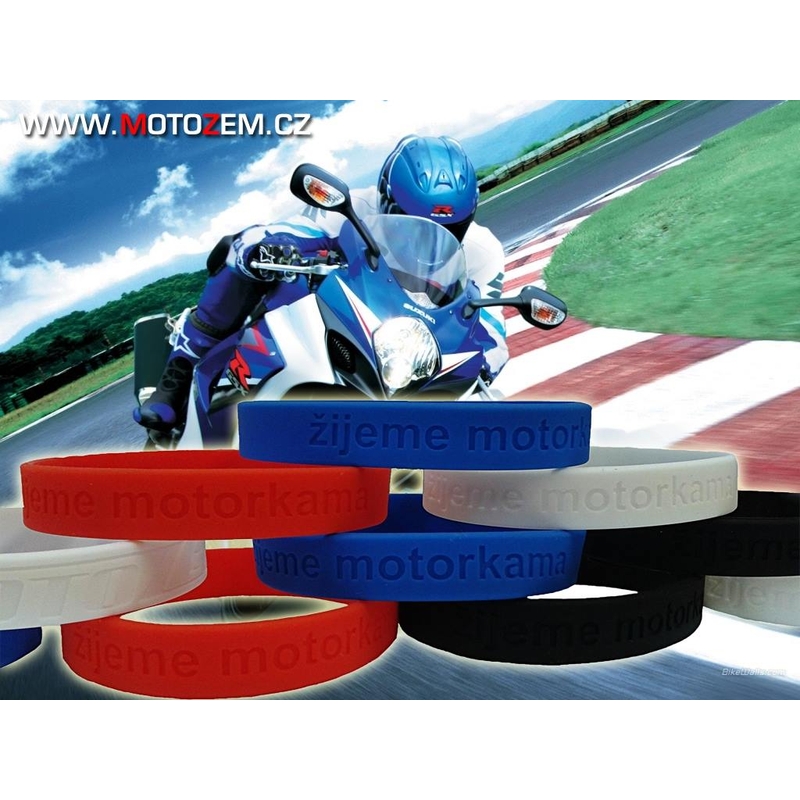 Bransoletka Motozem - Žijeme motorkama, czerwona