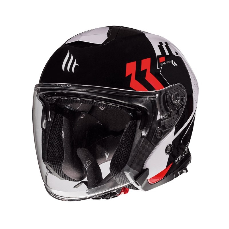 Otwarty kask motocyklowy MT Thunder 3 SV Venus czarno-biało-czerwony
