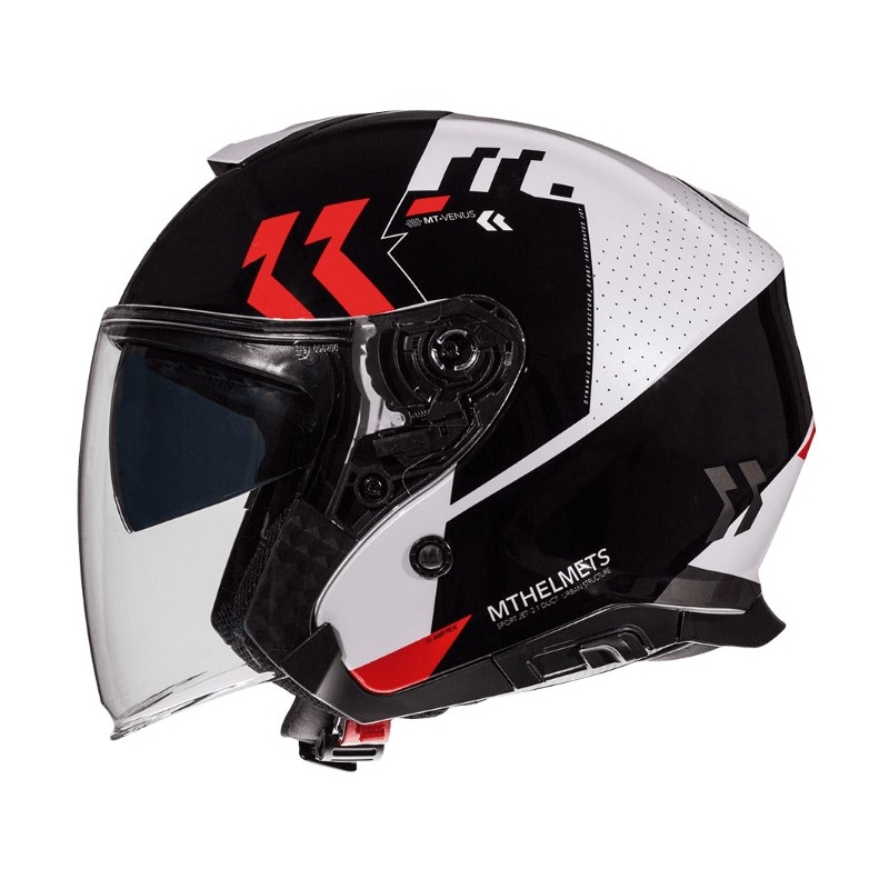 Otwarty kask motocyklowy MT Thunder 3 SV Venus czarno-biało-czerwony